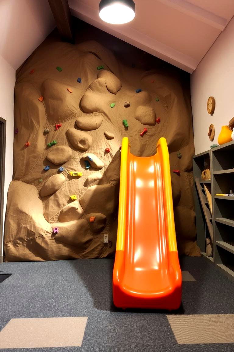 Install a Slide or Climbing Wall - 24 Kids Room Ideas