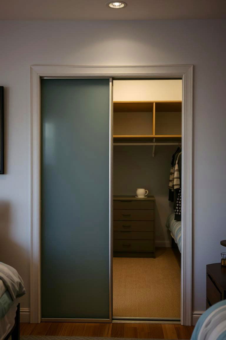 Install a Sliding Door - 24 Small Guest Bedroom Ideas