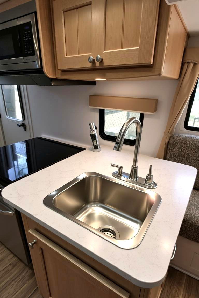 Install a Space Saving Sink - 24 Mobile Home Kitchen Ideas