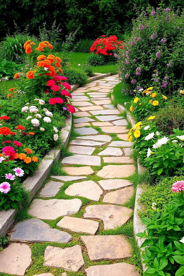 Install a Stone Pathway for a Rustic Touch - 24 Landscaping Ideas