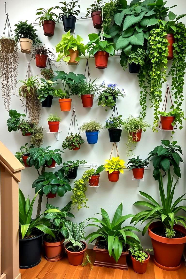 Install a Vertical Garden - 24 Stair Landing Ideas