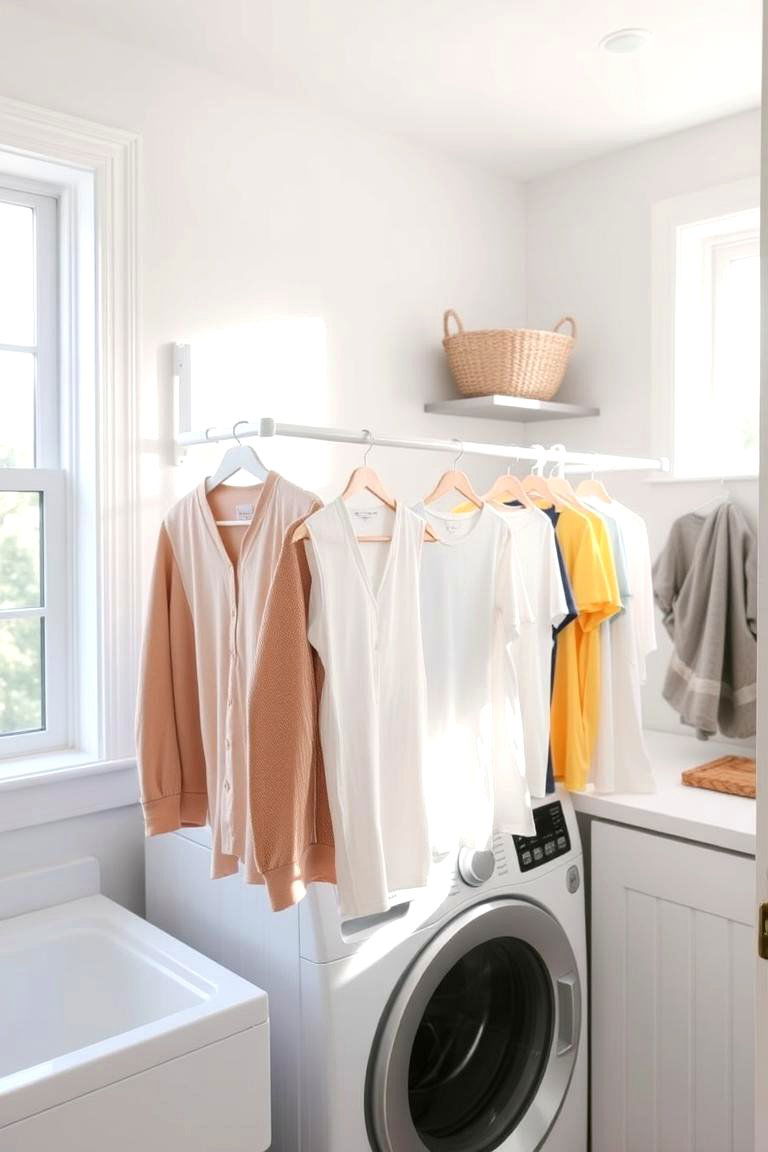 Install a Wall Mounted Drying Rack - 24 Laundry Room Decor Ideas