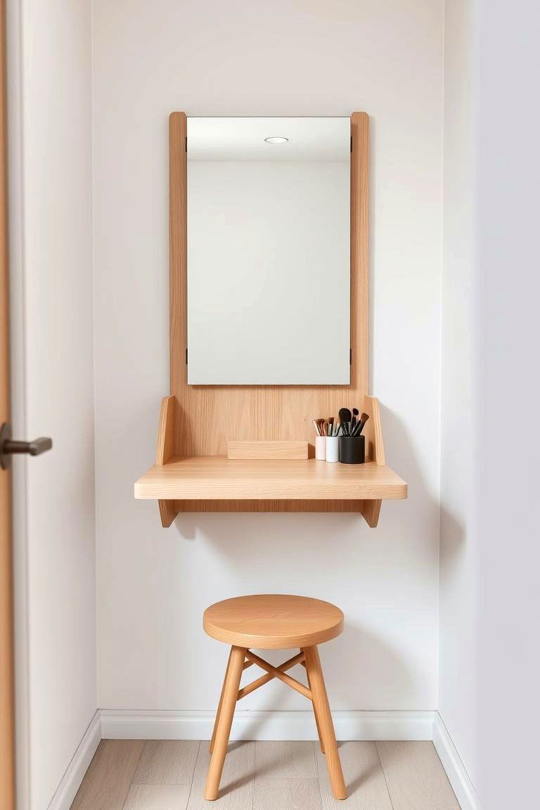 Install a Wall Mounted Fold Down Desk - 24 Small Dressing Room Ideas
