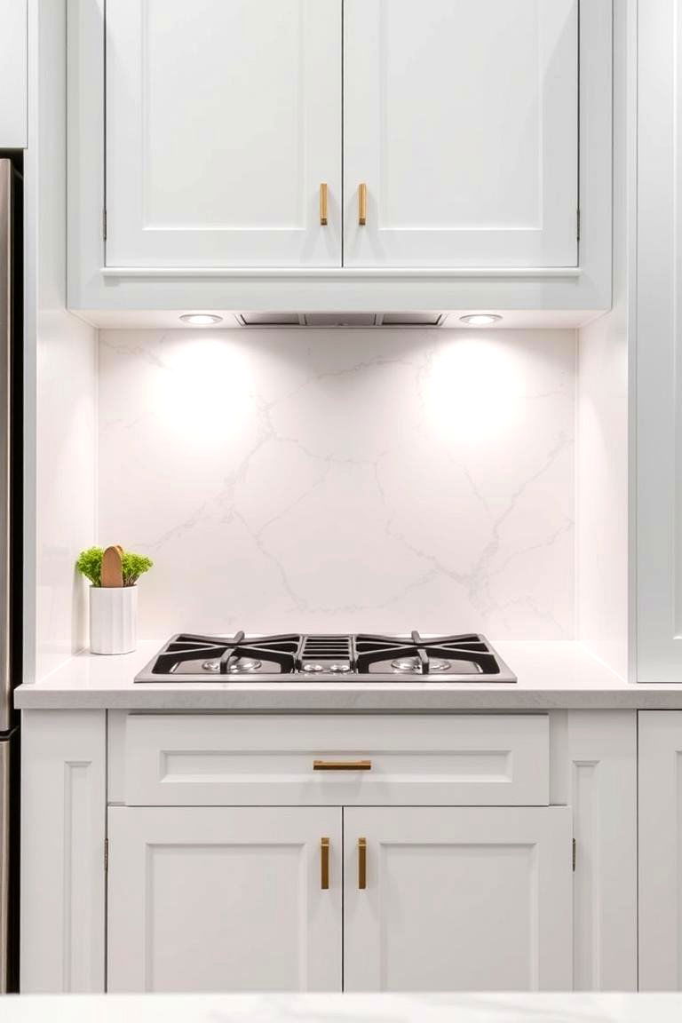 Install a White Marble Backsplash for Luxury - 24 Small White Kitchen Ideas