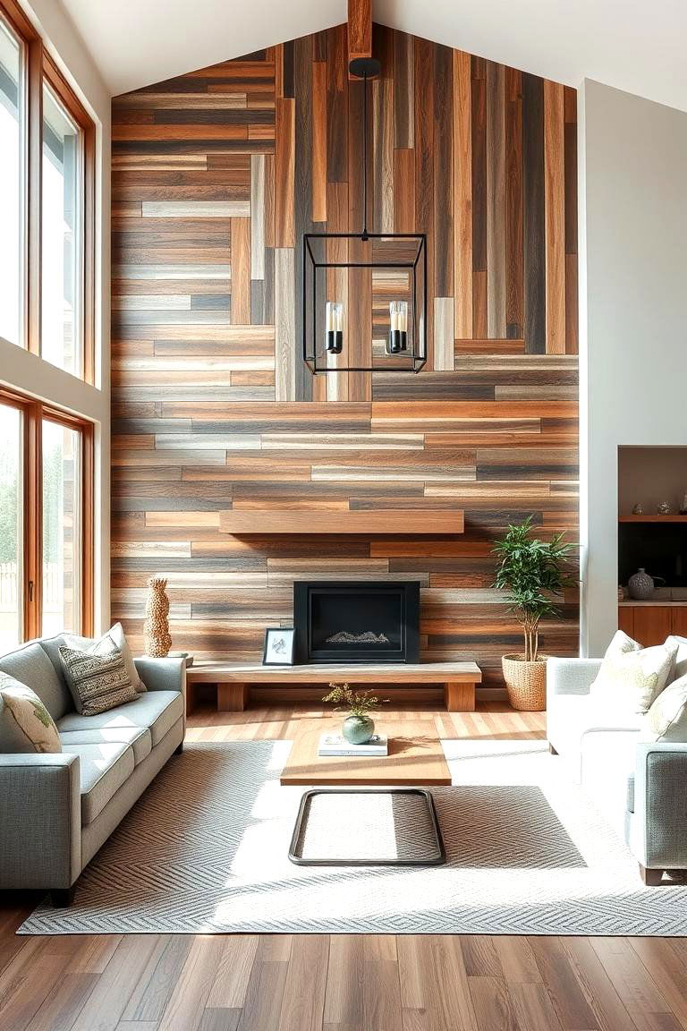 Install a Wooden Accent Wall - 24 Natural Living Room Ideas