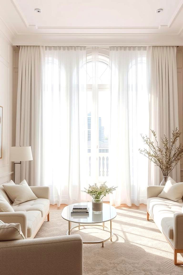 Installing Sheer Window Treatments - 24 Greige Living Room Ideas
