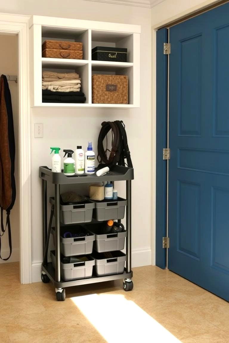 Installing a Rolling Storage Cart - 24 Tack Room Ideas
