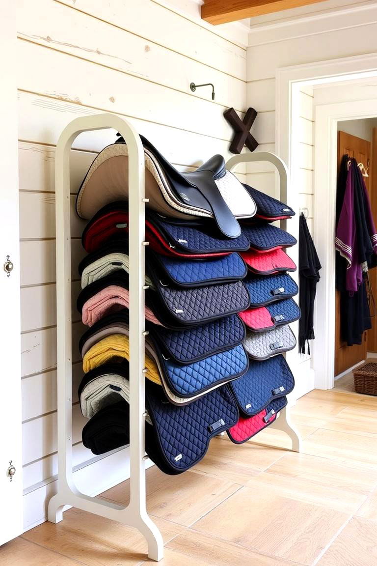 Installing a Saddle Pad Rack - 24 Tack Room Ideas