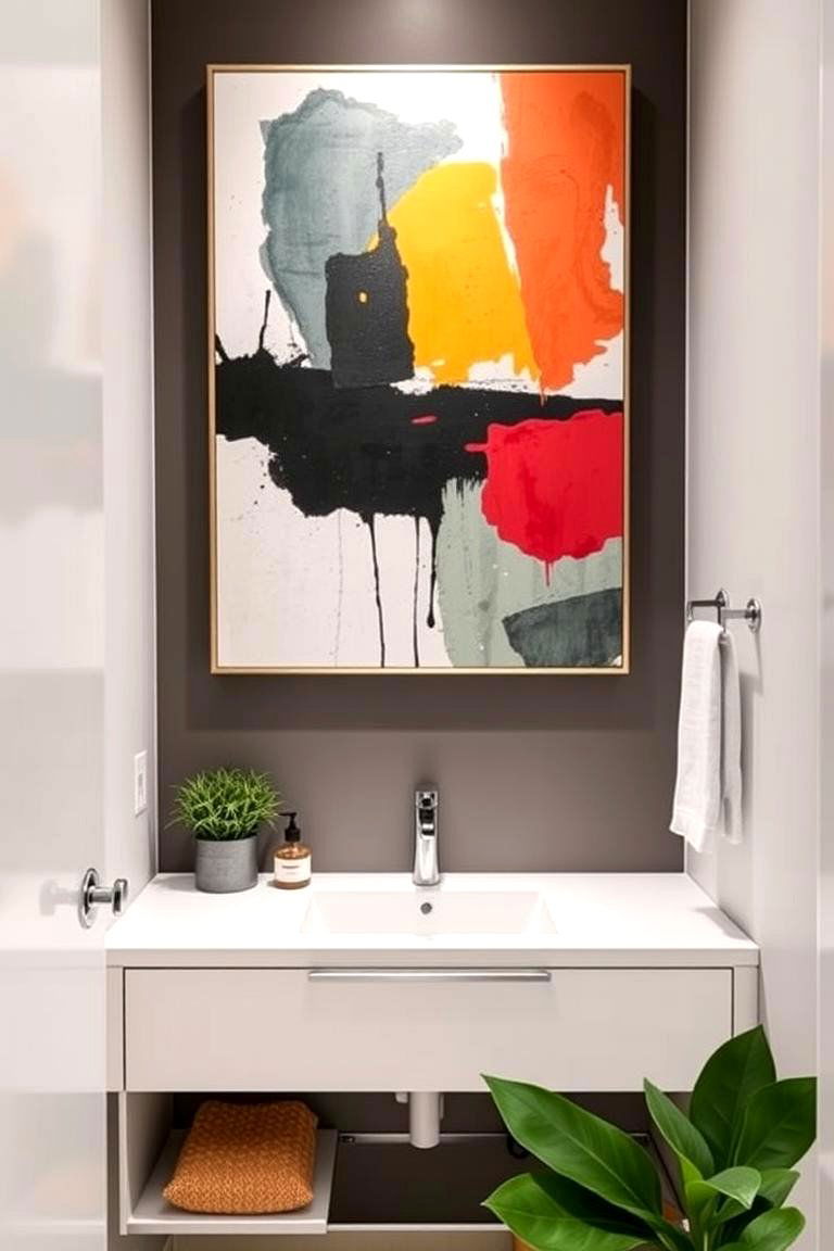 Integrate Bold Wall Art - 24 Bathroom Decor Ideas