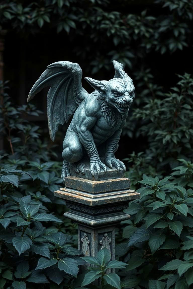 Integrate Gothic Inspired Statuary - 24 Gothic Garden Ideas