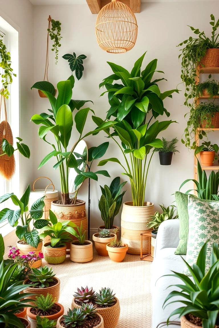 Integrate Indoor Plants for a Natural Vibe - 24 Small Boho Bedroom Ideas