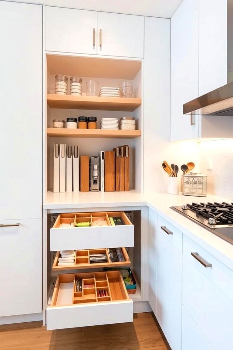Integrate Smart Storage Systems - 24 Minimalist Kitchen Ideas