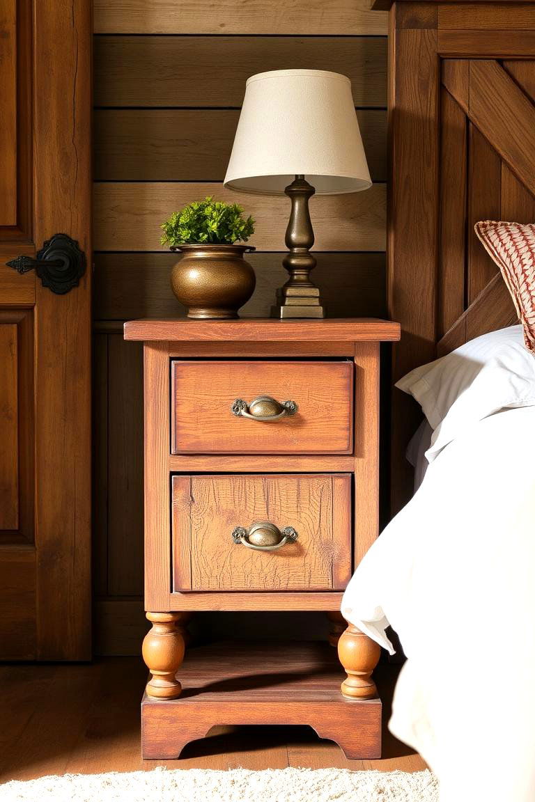 Integrate Vintage Nightstands - 24 Rustic Bedroom Ideas