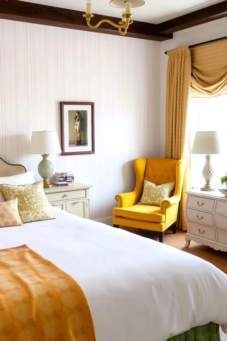 Integrate Yellow Through Statement Furniture Pieces - 24 Yellow Bedroom Ideas
