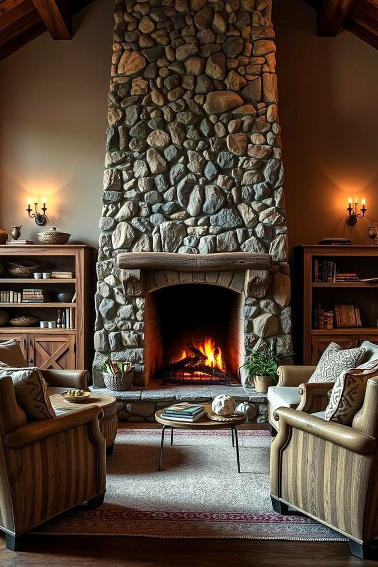 Integrate a Bar Cart - 24 Small Rustic Living Room Ideas