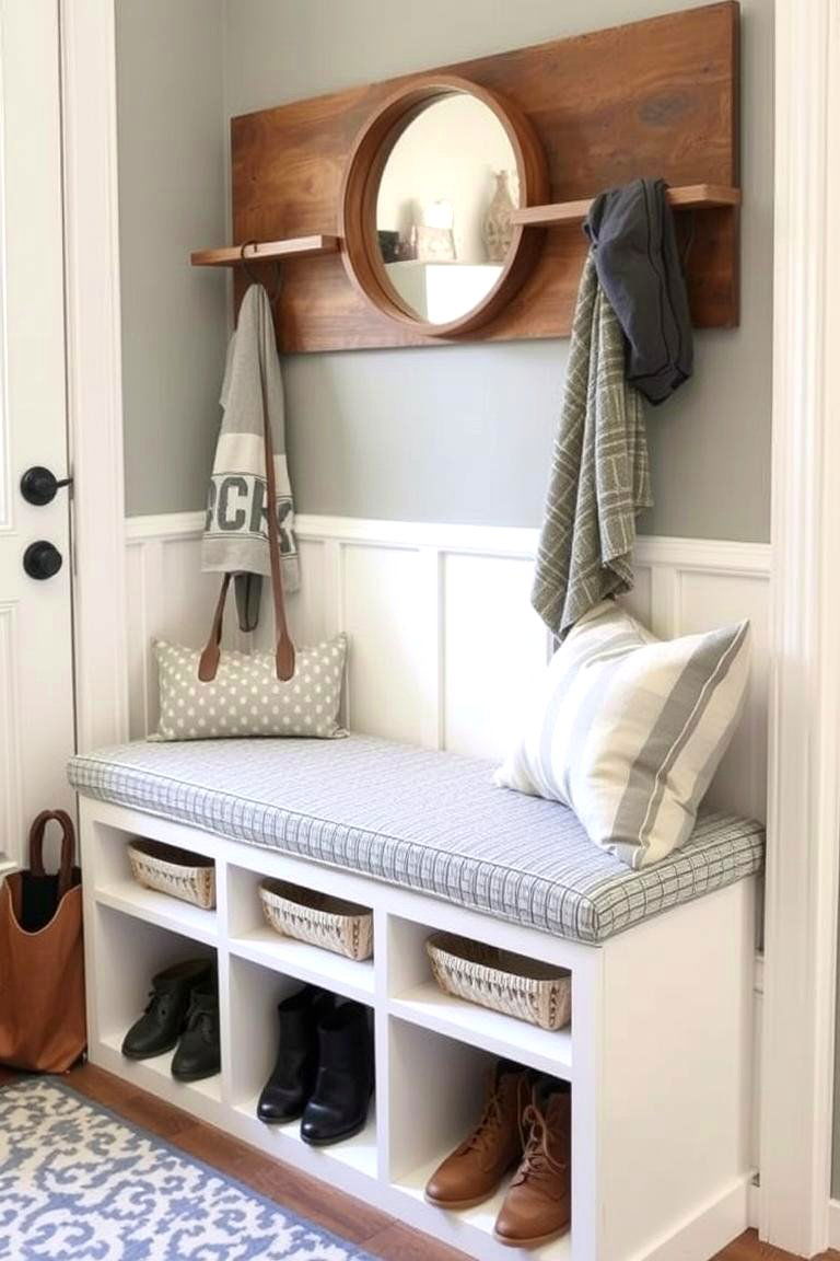 Integrate a Bench for Added Functionality - 24 Entryway Closet Ideas