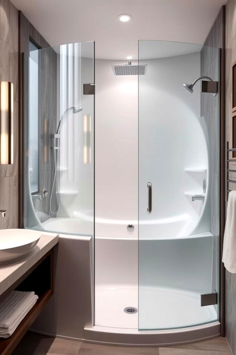 Integrated Bath and Shower Combo - 24 Luxury Shower Ideas