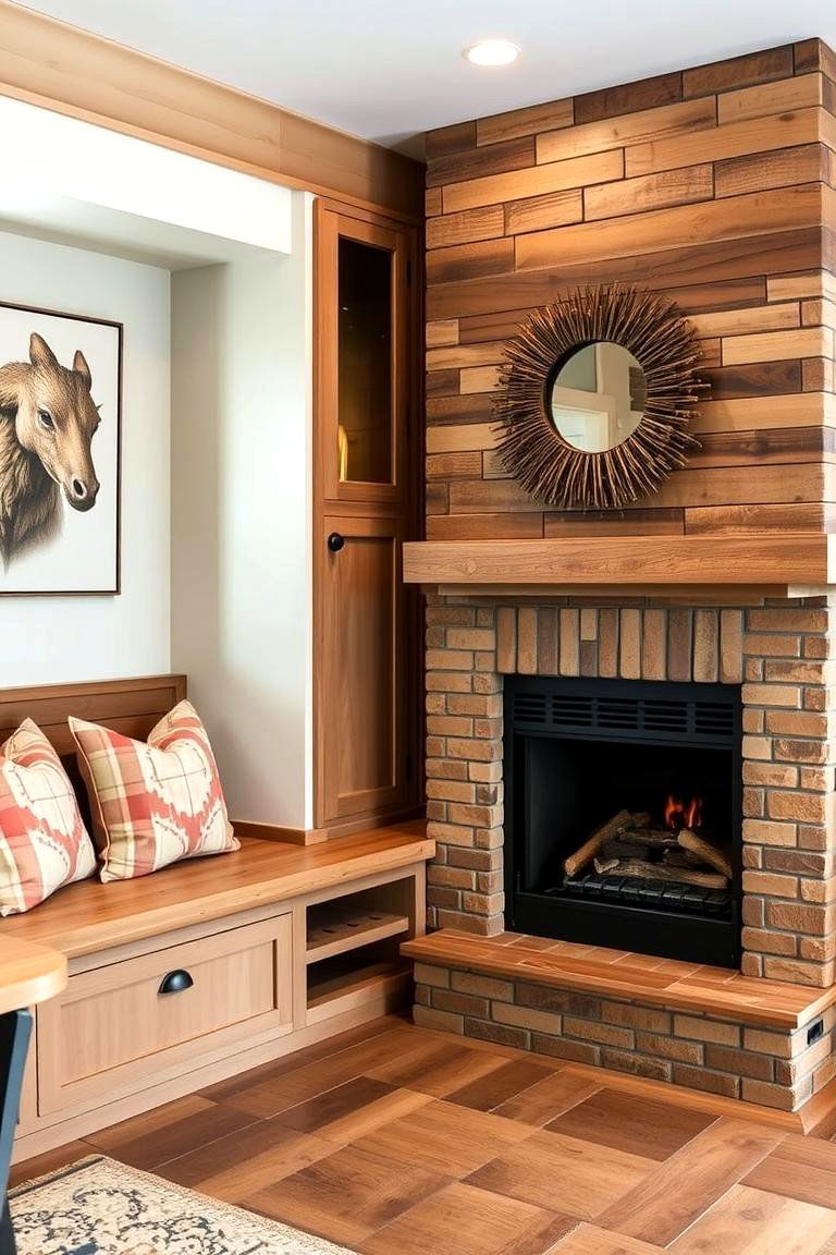 Integrated Bench Seating - 24 Craftsman-style Fireplace Ideas