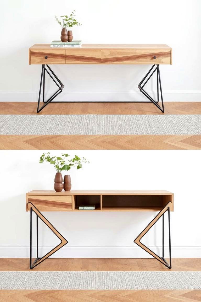 Integrated Bench and Storage Console - 24 Scandinavian Entryway Ideas