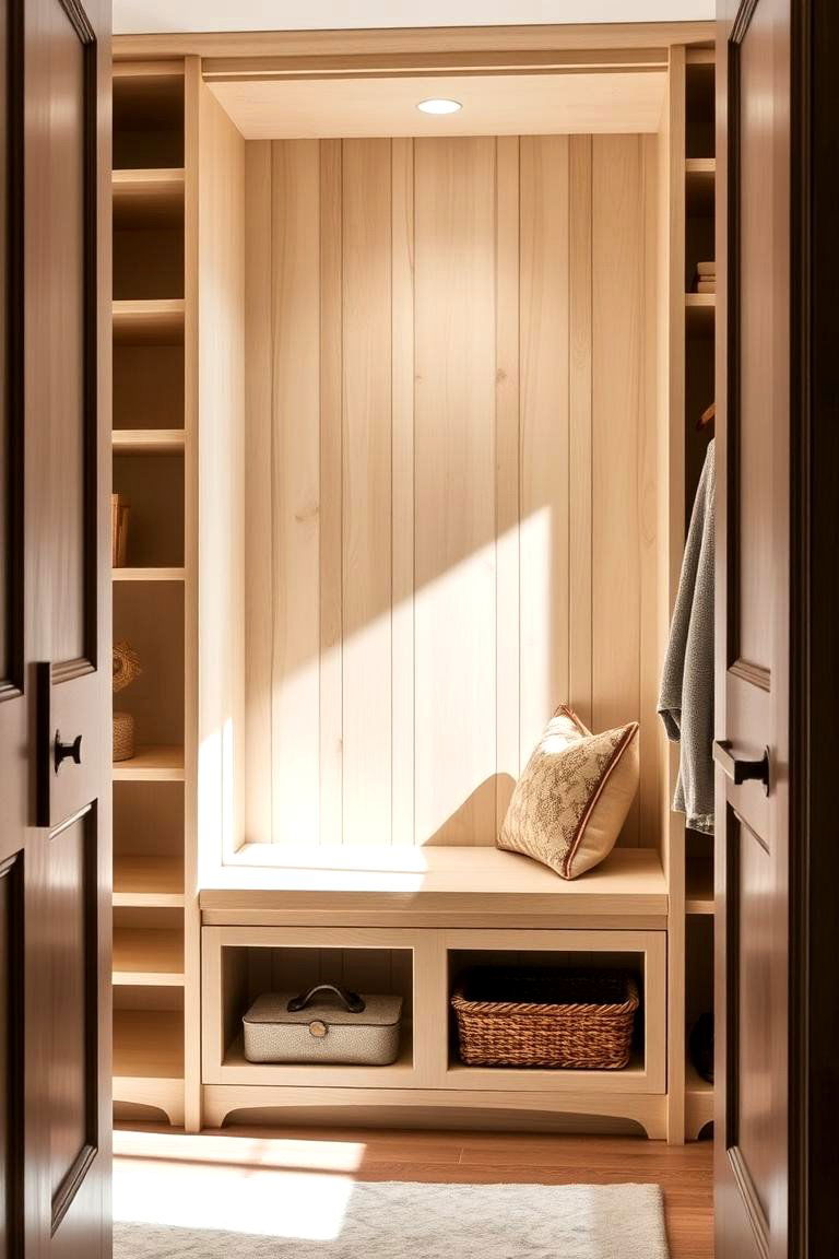 Integrated Bench for Convenient Seating - 24 Entry Closet Ideas