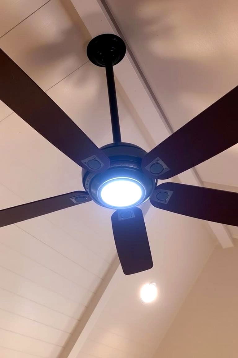Integrated Ceiling Fans with Lighting - 24 Vaulted Ceiling Lighting Ideas