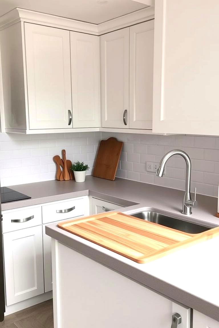 Integrated Cutting Board for Convenience - 24 U Shaped Kitchen Ideas