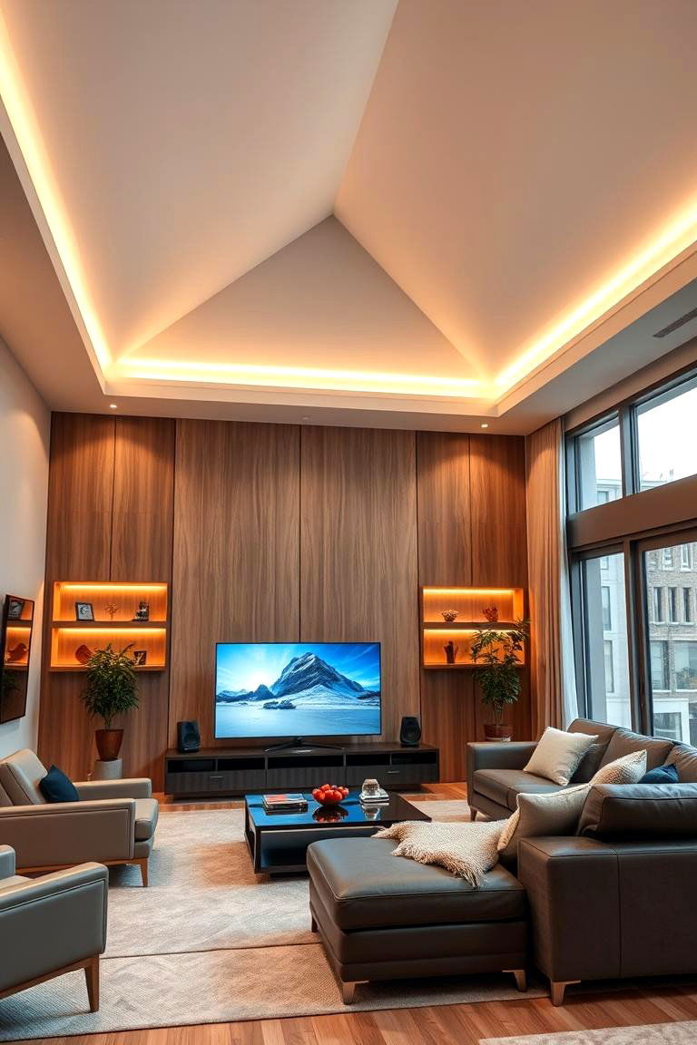 Integrated Entertainment Hub with Smart Tech - 24 Open Concept Vaulted Ceiling Living Room Ideas