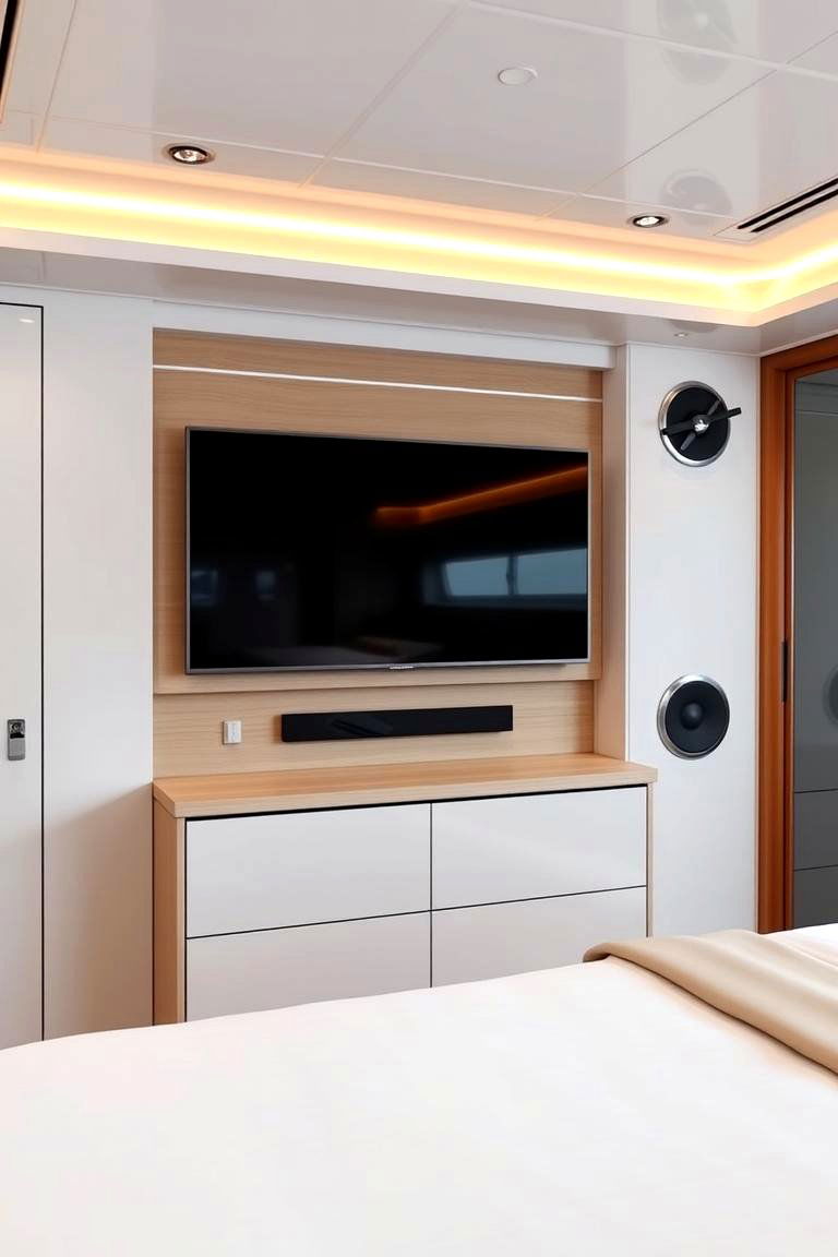 Integrated Entertainment System - 24 yacht bedroom ideas