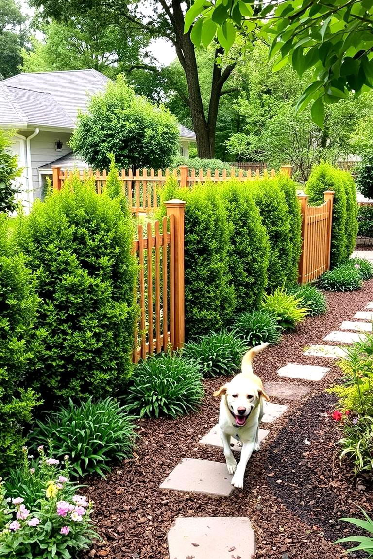 Integrated Garden Dog Fence - 24 Dog Fence Ideas