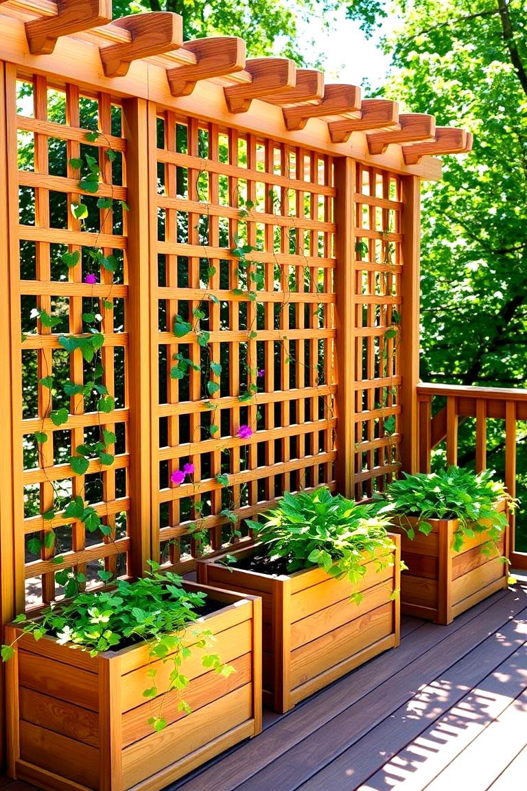 Integrated Garden Trellis Lattice - 24 Deck Lattice Ideas