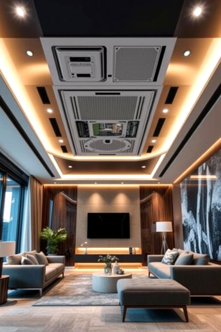 Integrated HVAC False Ceiling with Smart Controls - 24 Living Room False Ceiling Design Ideas