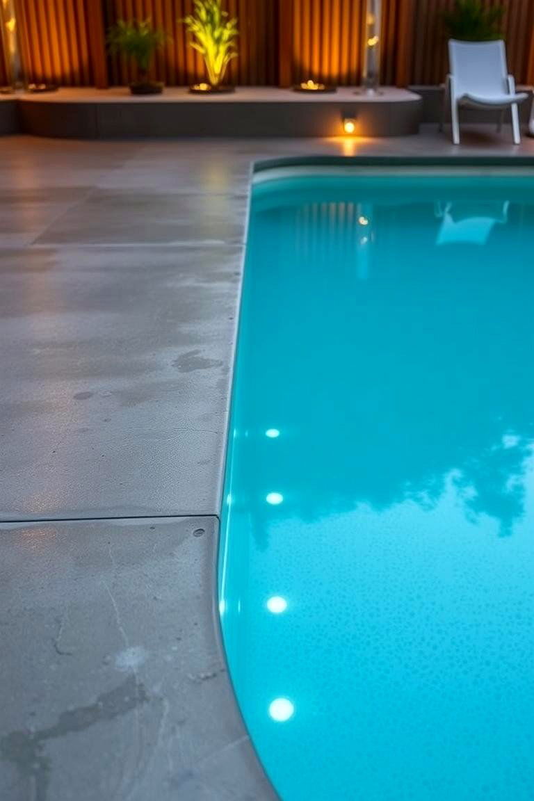 Integrated Heating Elements - 24 Concrete Pool Deck Ideas