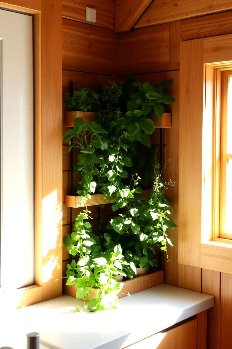 Integrated Herb Garden - 24 Cabin Kitchen Ideas