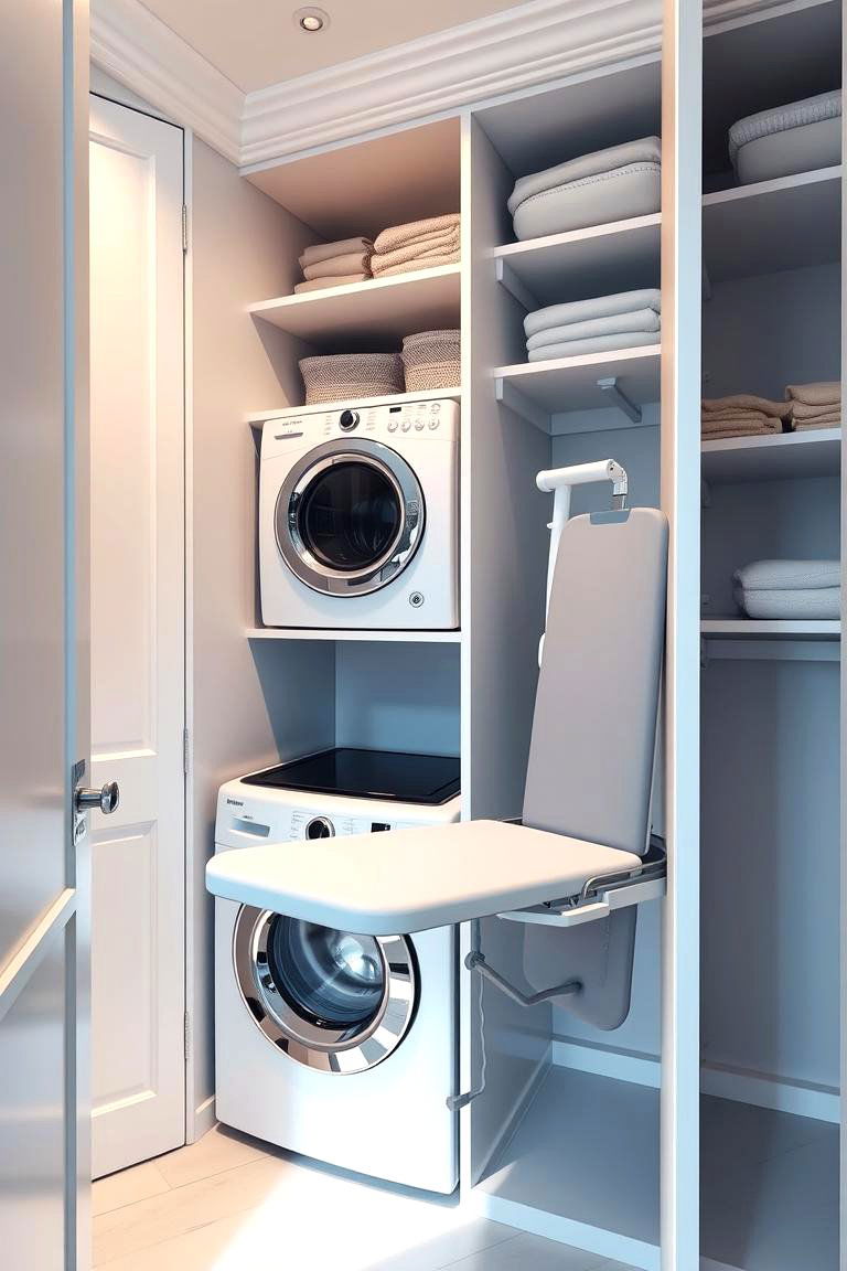 Integrated Ironing Station - 24 Laundry Closet Ideas
