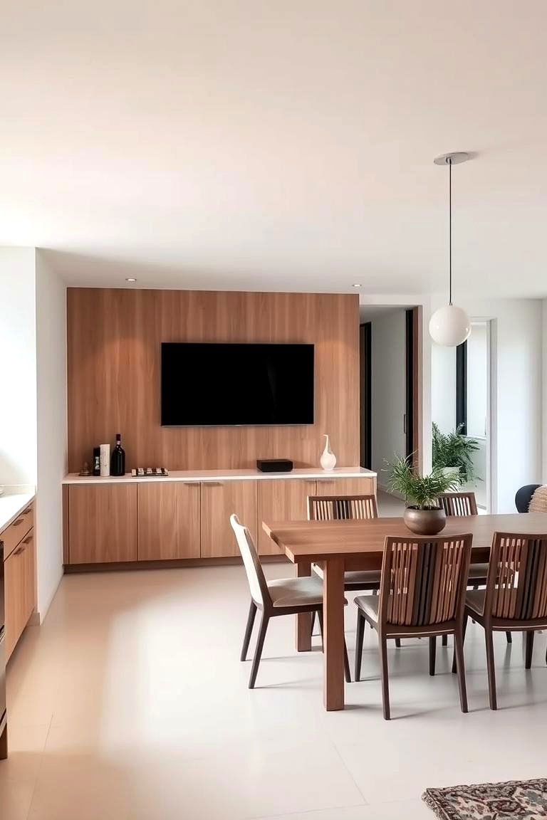 Integrated Kitchen Living Area - 24 Small Living Room Ideas With Tv and Dining Table