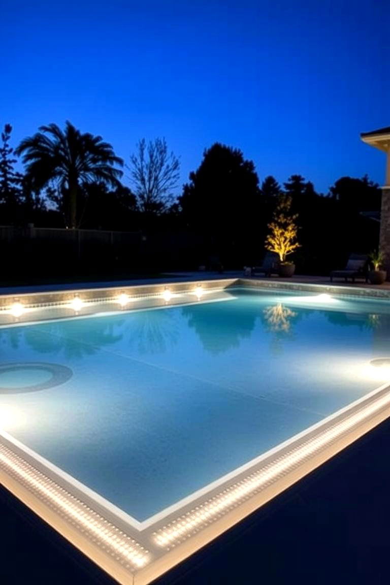 Integrated LED Lighting - 24 Concrete Pool Deck Ideas