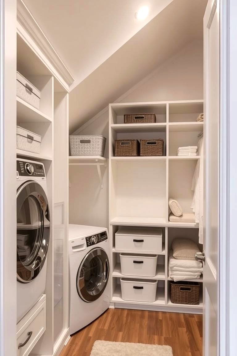 Integrated Laundry Sorting Areas - 24 Sloped Ceiling Closet Ideas