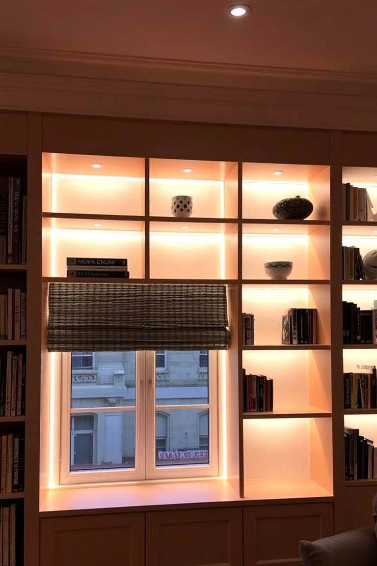 Integrated Lighting - 24 Bookcases Around Window Design Ideas