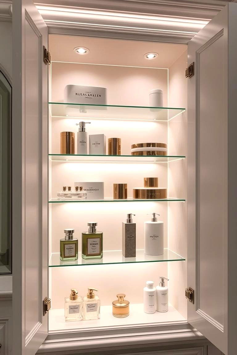 Integrated Lighting Cabinets - 24 Bathroom Cabinet Ideas
