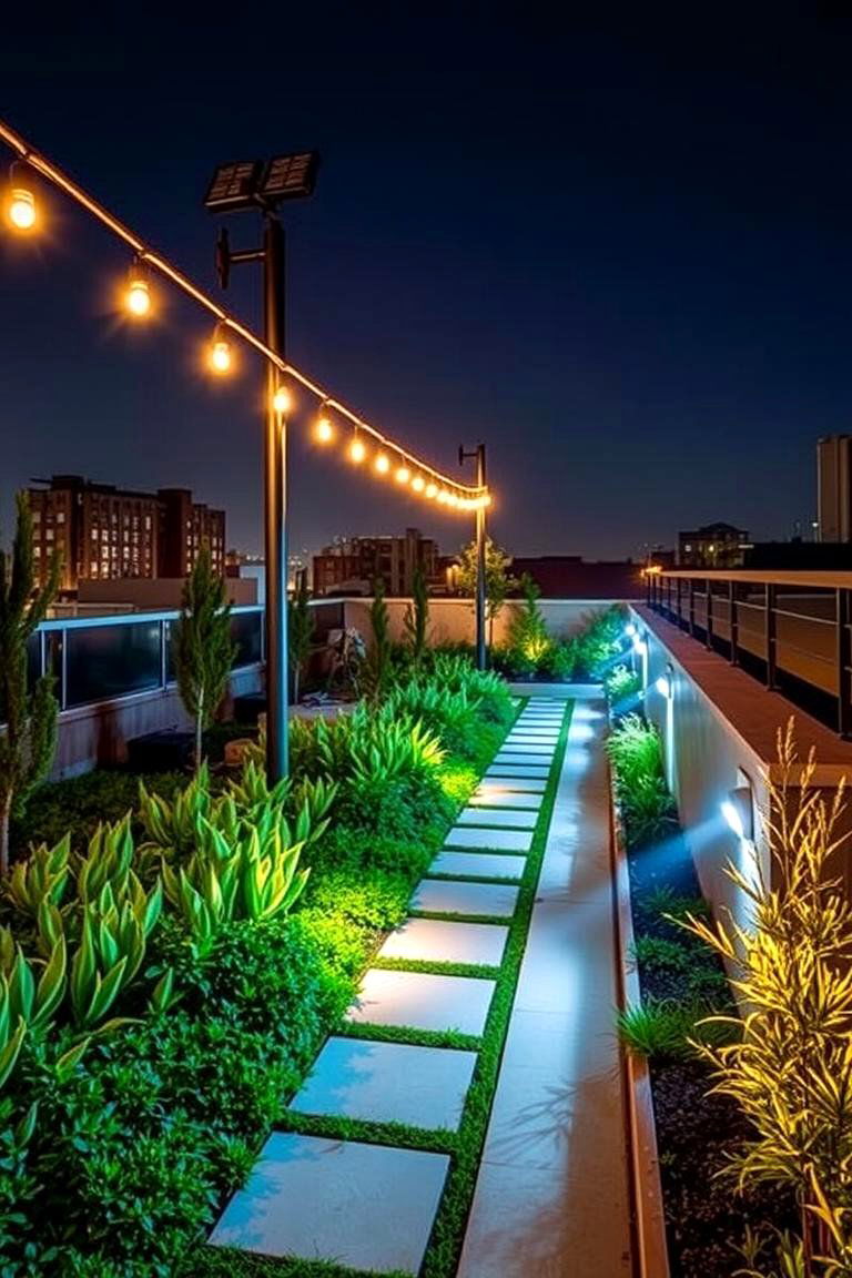 Integrated Lighting Design - 24 Rooftop Garden Ideas