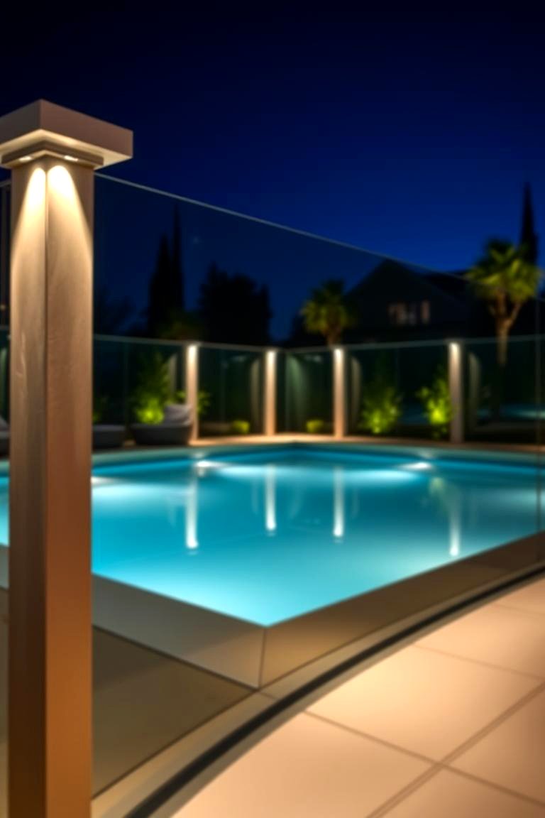 Integrated Lighting Fencing - 24 Pool Fence Ideas