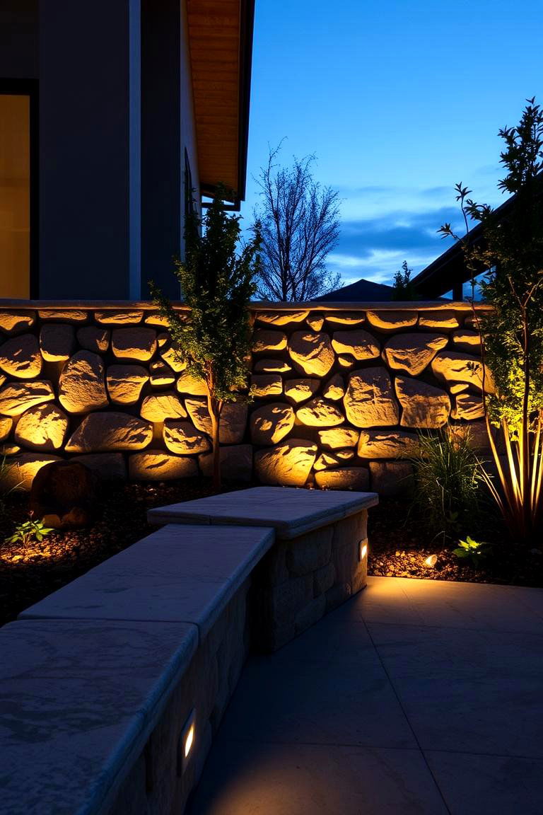 Integrated Lighting and Stone - 24 Stone Porch Ideas