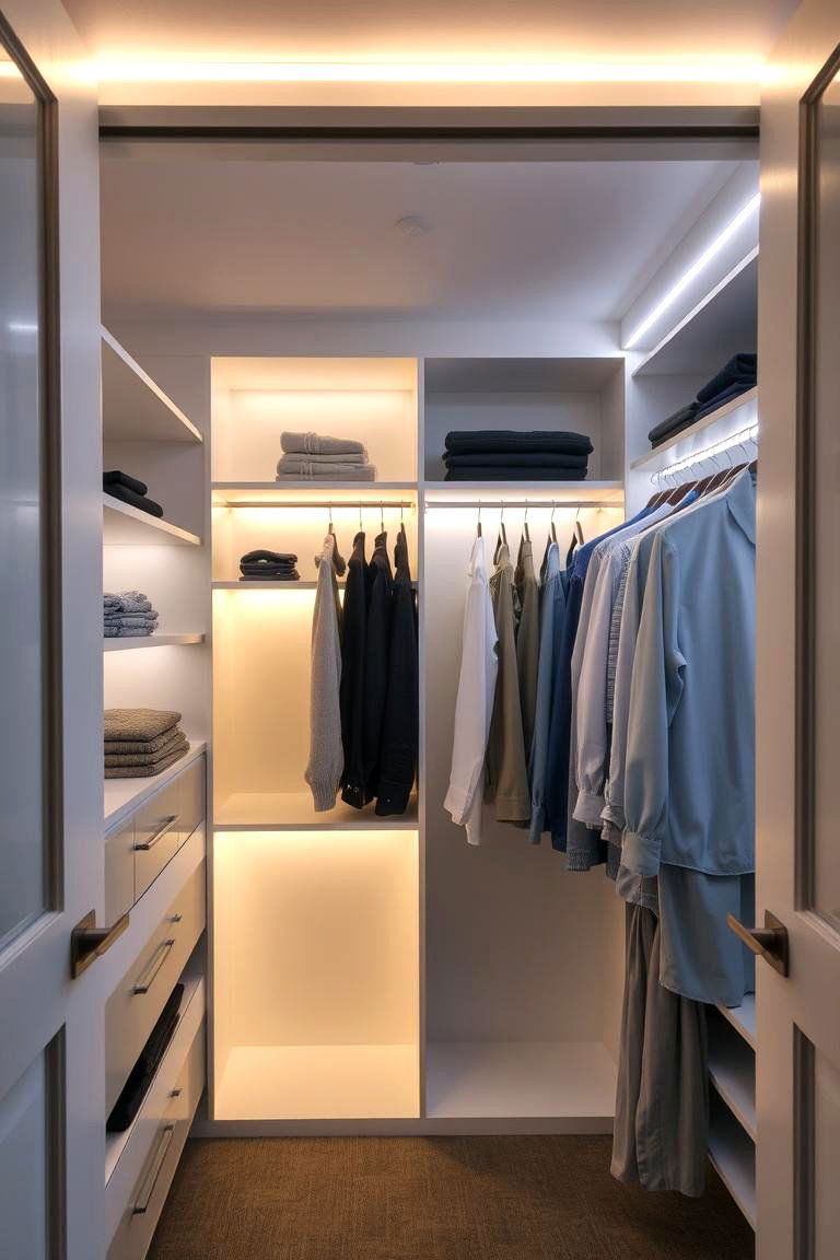 Integrated Lighting for Open Closet - 24 Open Closet Ideas