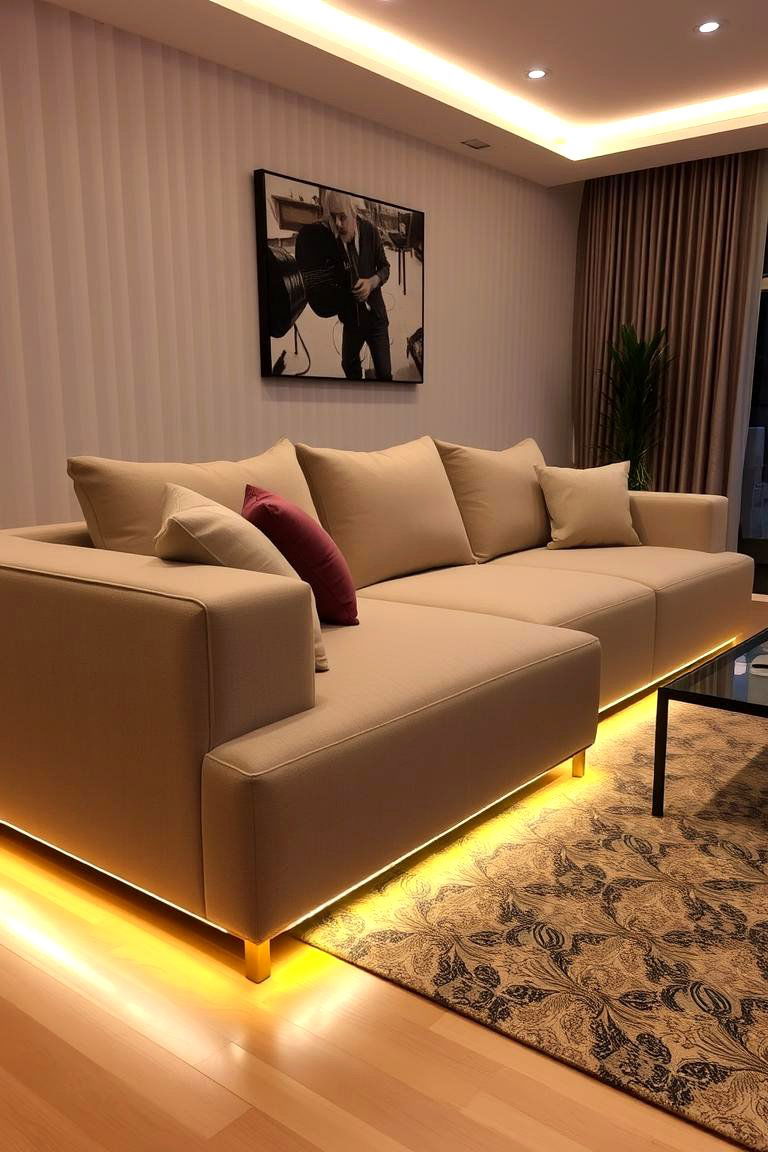 Integrated Lighting in Furniture - 24 Living Room Lighting Ideas