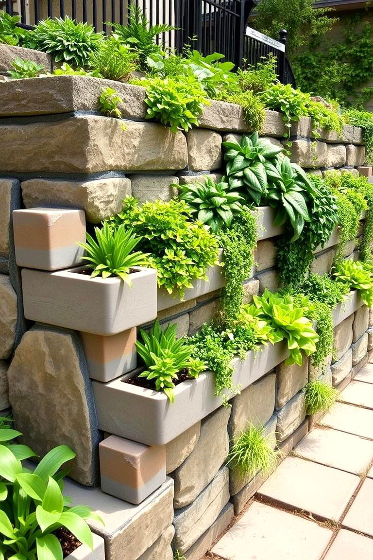 Integrated Living Retaining Wall - 24 Inexpensive Retaining Wall Ideas