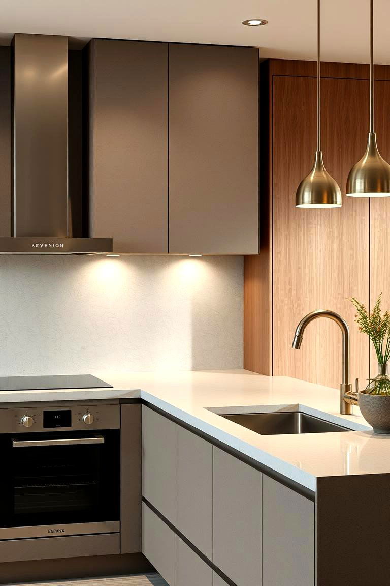 Integrated Microcement Appliance Finishes - 24 Microcement Kitchen Ideas
