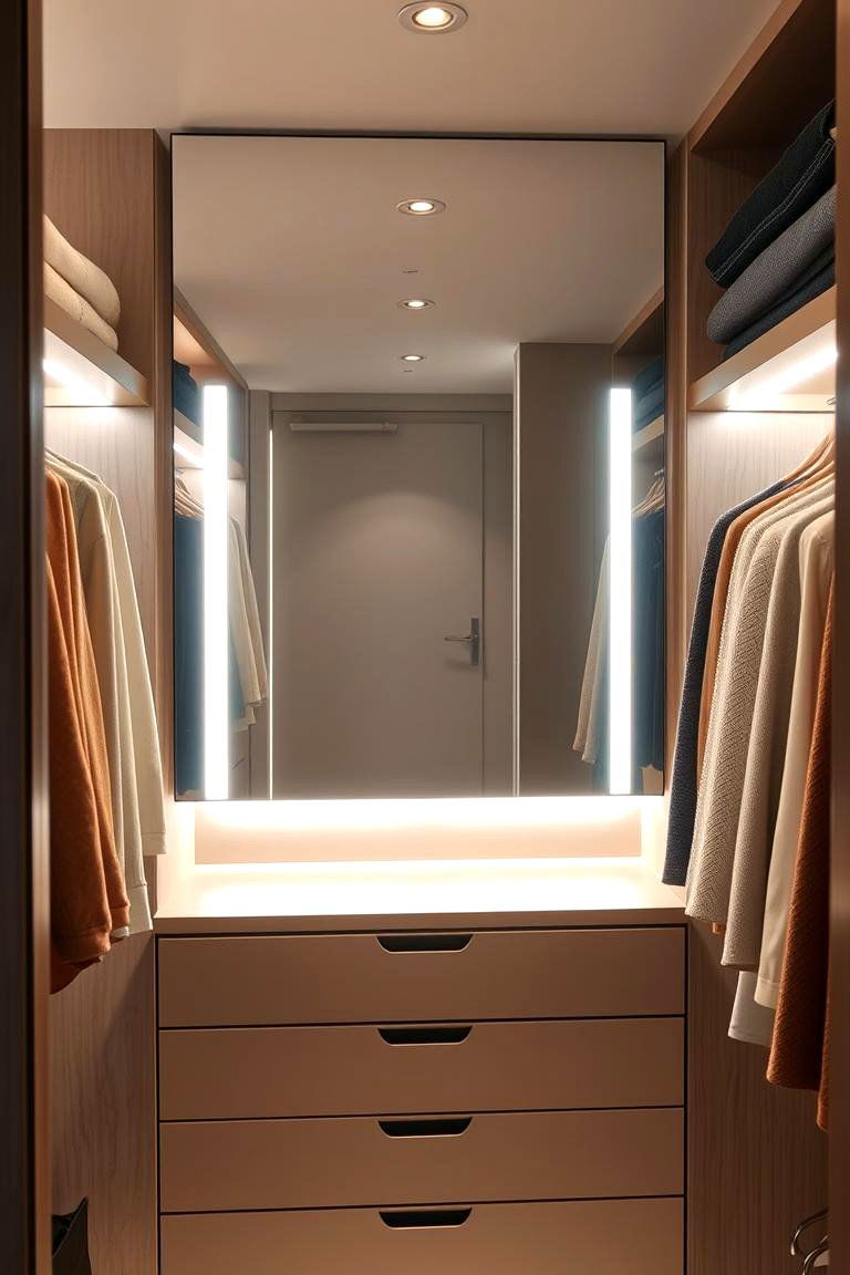 Integrated Mirror Lighting for Enhanced Reflection - 24 Closet Lighting Ideas