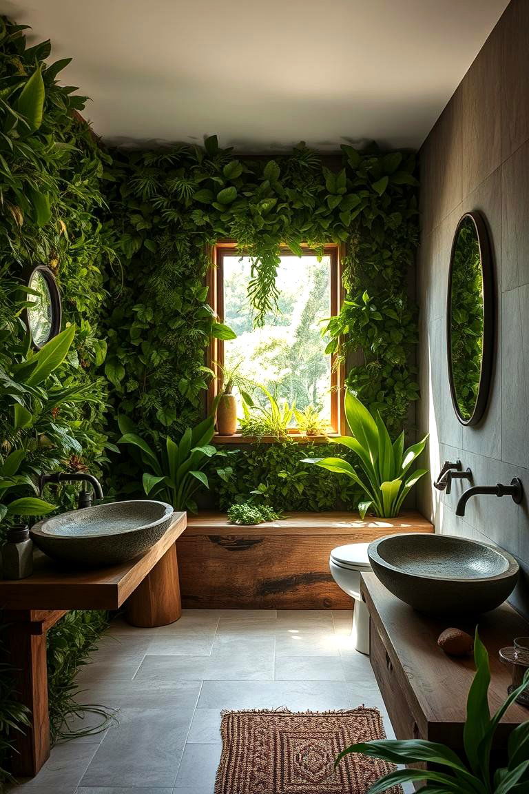 Integrated Nature Elements Bathroom - 24 Barndominium Bathroom Ideas