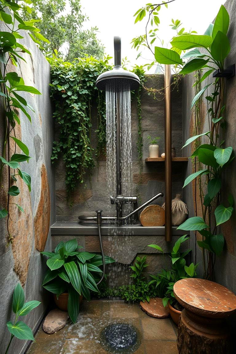 Integrated Nature Elements - 24 Doorless Walk In Shower Ideas