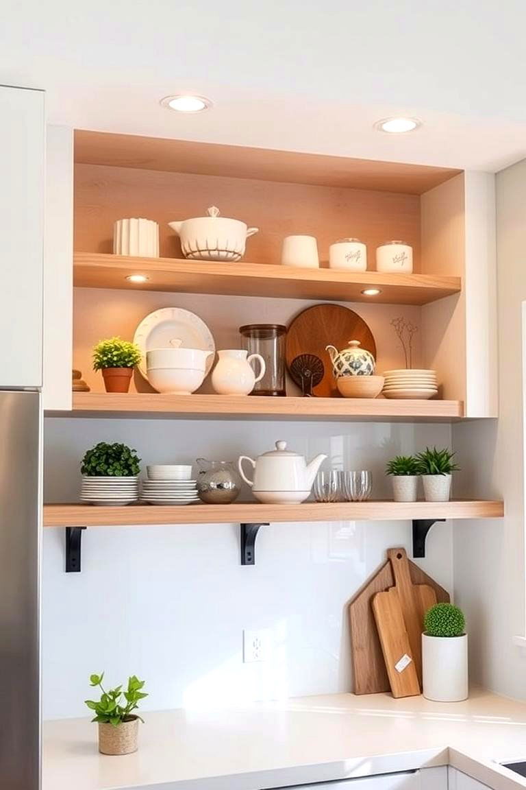 Integrated Open Shelving Soffit - 24 Kitchen Soffit Ideas